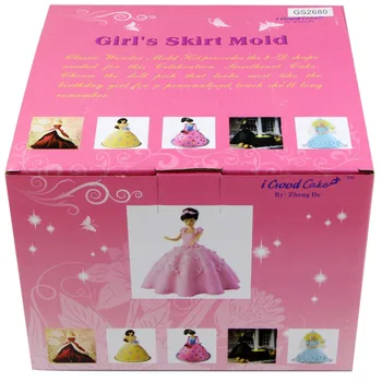 Dievčatá Happy Birthday Cake Nástroje 3D, Sukne Princezná Šaty Tvar Tortu Formy Hliníka Fondant Cake Zdobenie Nástroje Kuchyňa Pečenie