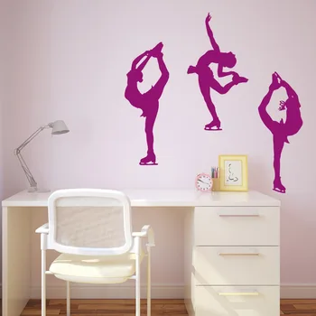Dievčatá Miestnosti Dekorácie Korčuľovanie Tanec, Športové Stena Nálepky, PVC Vinyl Domova Nástenné Maľby KW-328
