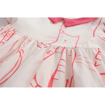 Dievčatá Šaty 2018 Nové Letné Štýl Deti Princezná Šaty Deti Oblečenie Červenou Krátky Rukáv Zvierat Dizajn Tlače pre Dievčatá Oblečenie