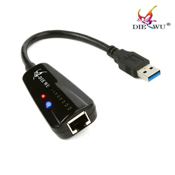DIEWU USB 3.0 10/100/1000Mbps Gigabit Ethernet RJ45 konektor rj-45 Externé Sieťové Karty LAN Adaptér adaptator kábel kábel s LED svetlom