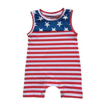 Dieťa chlapcov, oblečenie americkej vlajky Vlasteneckej dievča šaty novorodenca 4. júla chlapec remienky dieťa jumpersuits dievčatá oblečenie