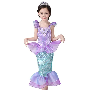 Dieťa Dievča Oblečenie, Malá Morská víla Fantázia Deti, Dievčatá Šaty Princezná Ariel Cosplay Halloween Kostým morská víla-chvost