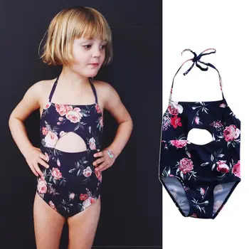 Dieťa Dieťa Dievčatá Kvetinový Bikini Vyhovovali Nastaviť Plavky, Plavky Na Kúpanie, Plávanie Oblečenie