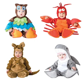 Dieťa Vianoce, Halloween Cosplay Kostým Zvierat Shark Lobster Klokan Remienky Jumpsuit Chlapci Dievčatá Oblečenie Nastaviť Deti Oblečenie