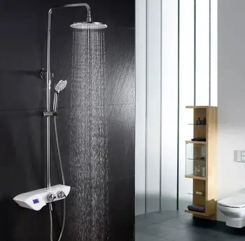 Digitálne Termostatické sprchové nastavenie bielej kúpeľni vaňa mixér vaňa sprcha nástenné batérie, kúpeľňa so sprchovým kútom nastaviť termostatické sprchové súpravy