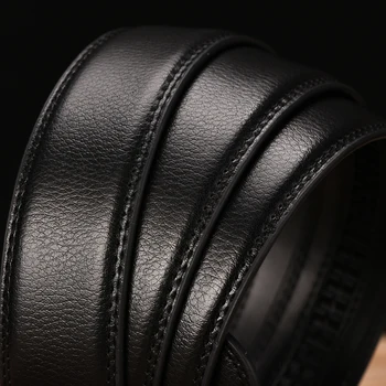 DINISITON Luxusné Čierne Kožené Automatické Pánske Opasky Bežné Opasok, Popruh Originálny Kožený Opasok pre mužov Cinturones Hombre LZD04