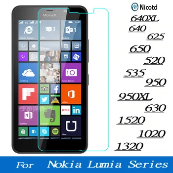 Displej Tvrdeného Skla Pre Microsoft Lumia Nokia 640 640XL 950 950XL 650 520 535 630 1520 1020 1320 625 Poistné Chránič Film