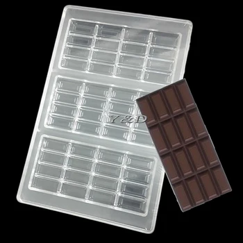 DIY 3 D 4-Linky Bar Polykarbonát PC Čokoláda Formy Cukrovinky Formas Para Čokoláda Pečenie Nástroje