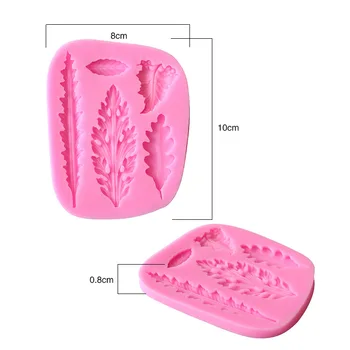 DIY 3D Leaf Tortu Hranice Silikónové Formy Fondant Cake Zdobenie Nástroje Čokoláda Cupcake Gumpaste Candy Hlinené Formy na Pečenie Nástroje