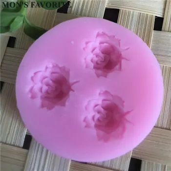 DIY Cake Zdobenie Tri kvety v Tvare Fondant Cukru Umenie Nástroje DIY Cake Zdobenie Nástroje 3D Tvarované Silikónové D072