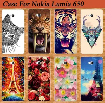 Diy Farebné Pevného PC Prípad Pre Microsoft Lumi 650 Kryt Telefónu / 14 Vzory Maľovanie Tiger Sova Prípade Pre Nokia Lumia 650 Naprostej