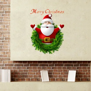 DIY Girlandy Santa Claus Samolepky na Stenu Vianoce, Nový Rok, Obývacia Izba, Spálňa Sklo Okna Domáce Dekorácie Vymeniteľné Samolepky