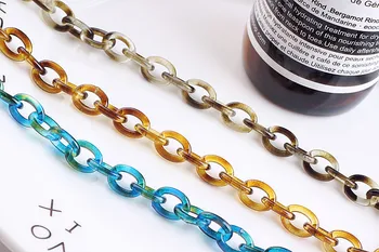 DIY handmade šperky, doplnky, farby gradient náušnice, náramok, náhrdelník reťazca živice materiál 50 cm