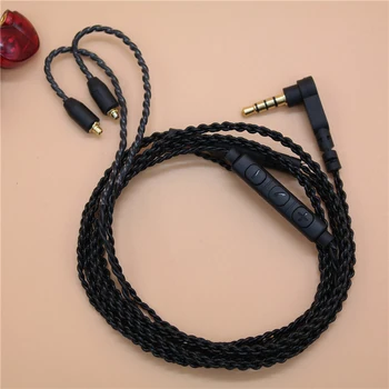DIY In-ear Slúchadlá MMCX Kábel pre Shure SE215 SE535 SE846 UE900 Inovované Nahradenie 14 Jadra Meď Twist Audio Kábel s MIKROFÓNOM