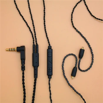 DIY In-ear Slúchadlá MMCX Kábel pre Shure SE215 SE535 SE846 UE900 Inovované Nahradenie 14 Jadra Meď Twist Audio Kábel s MIKROFÓNOM