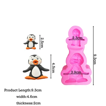 DIY Krásne Penguin Silikónové Formy Fondant Cake Zdobenie Gumpaste Plesne Ílu Polyméru Živice Formy na Pečenie Nástroje T1037