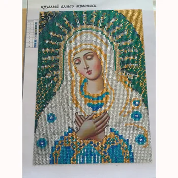 DIY Lesklé diamond maľovanie cross stitch obrázok Rusko ikonu 5d kolo diamond výšivky kryštály kamienkami Náboženských Ľudí