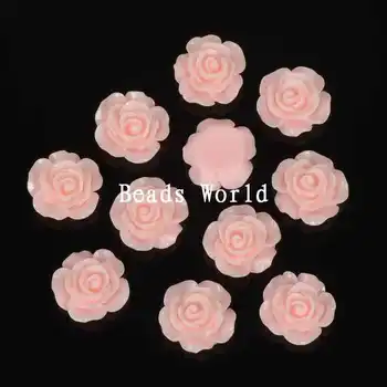 Diy Plavidlá, Záhradné Dekorácie 100 Ks Lightpink Ruže Kvet Živice Flatback Cabochon Zápisník Dekorácie 15 mm(w06001 X 1)