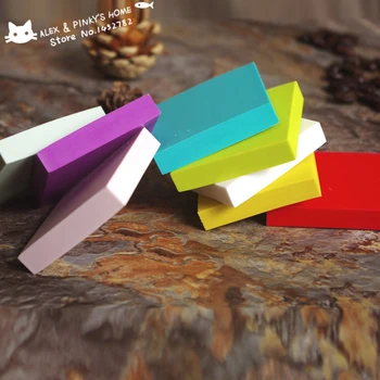 DIY Profesionálne Gravírovanie Guma Guma Tehlový Štvorec Gumové Pečiatky Candy Farby pre Scrapbooking pečiatka silikónové