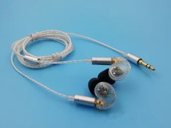 Diy se535 zásuvné typ Strieborné pozlátené drôt Ear dynamické basy slúchadlá