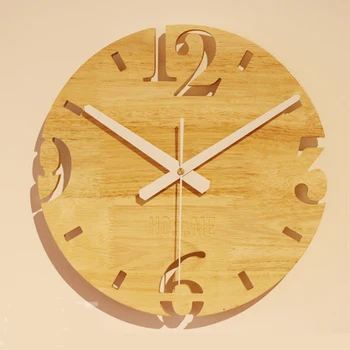 DIY Stručný obývacej izbe drevené nástenné hodiny Zdokonaľovanie Office dreva, Okrúhle nástenné hodiny Idylické dediny bell Ručné hodiny