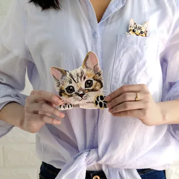 Diy škvrny na oblečení železa vyšívané mačka patch nášivka žehlička na škvrny šitie príslušenstvo odznak nálepky na oblečenie taška