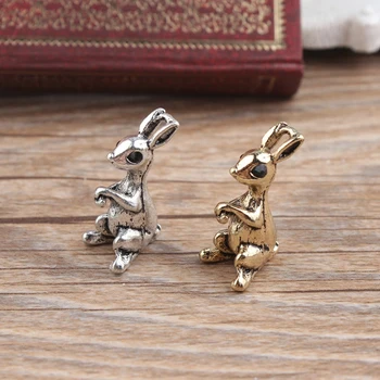 Diy šperky čo 50pcs mix Zliatiny zlata/striebra plátovaného Cartoon 3D Bunny/Králik tvar kovové prívesky nosenie náhrdelníku/náušnice prívesky