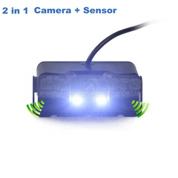 DIYKIT Bezdrôtový Auto Parkovanie Monitor Systému Nepremokavé Parkovanie Radarový Snímač Auto Kamera + 4.3 palcový Auto Zrkadlo Monitor