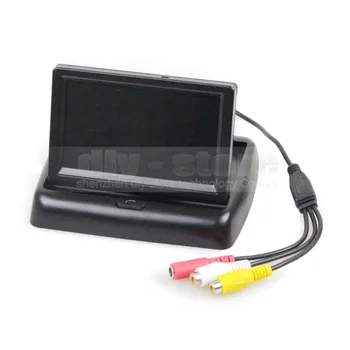 DIYSECUR Bezdrôtová Skladacie 4.3 palcový LCD Displej Auto Monitor + Vodotesný Európskej Auto špz Rám Zozadu Záložný Fotoaparát