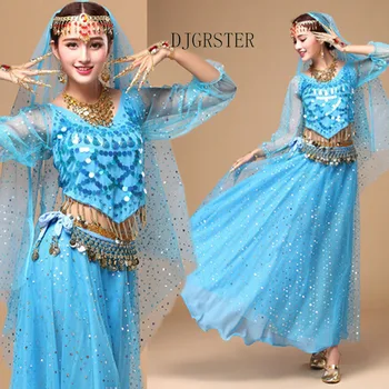 DJGRSTER 6 Farieb, 5-Kus/set Fáze Výkonu Orientálny Brušný Tanec Oblečenie Profesionálne Bellydance Kostýmy Pre Ženy