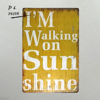DL-Kovové maľba som chôdzi na slnku Garáž Tin Znamenie, Bar, Domova, Muž Jaskyňa