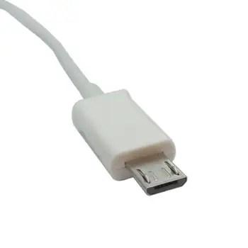 Dlho 9 MM Biely konektor Micro USB nabíjací Kábel pre Samsung Huawei HTC Mobilný telefón S4 i9100 i9500 N7100 I9220