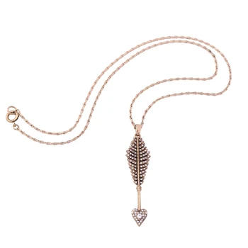 Dlho Crystal Šípku Srdce Náhrdelník 2018 Zlatá Farba Tenké Reťazca Malý Prívesok Náhrdelník Prispôsobené Bohemia Vintage Šperky