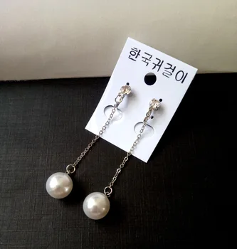 Dlho imitácia perly klip earings non piercing, náušnice pre ženu, svadobné šperky