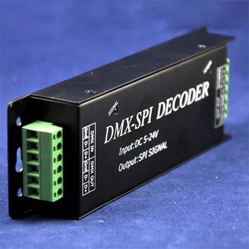 DMX200 DC5-24v 480w SPI signál LED DMX-SPI dekodér, led farebný prúžok svetla, DMX regulátor DMX signálu CLK, SPI výstupného signálu