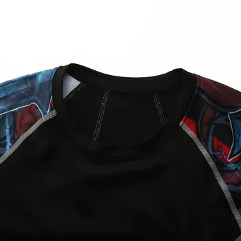 Do nového roku 2017 mužov tričko dlhý rukáv kompresie 3 d kreslený hrdina superman kapitán Amerika T-shirt pančuchové nohavice fitness man & T