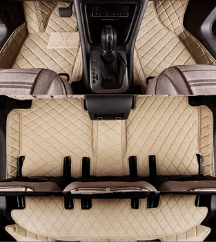 Dobrý koberce! Vlastné špeciálne podlahové rohože pre Nissan Patrol Y62 7seats 2018-2011 nepremokavé koberce na Stráženie 2016,doprava Zdarma