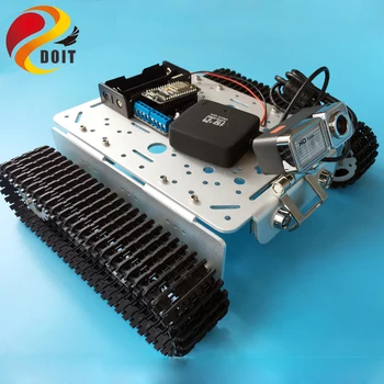 DOIT T200 Diaľkové Ovládanie WiFi Video robot nádrž šasi Mobilné Platformy Arduino Inteligentný Robot s Kamerou clawler hračka