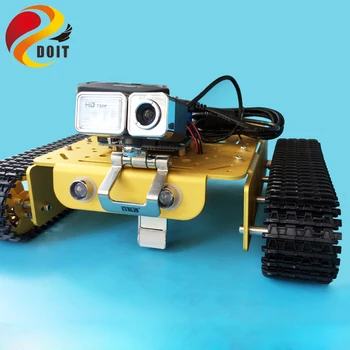 DOIT T200 Diaľkové Ovládanie WiFi Video robot nádrž šasi Mobilné Platformy Arduino Inteligentný Robot s Kamerou clawler hračka
