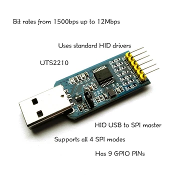 DOIT UTS2210 USB SPI Master HID MCP2210 Converter Adaptér GPIO DIY RC Elektronické Hračky Robot Vývoj Doska MCU UNO