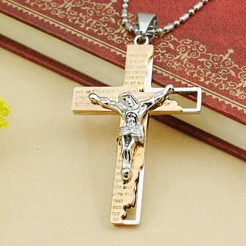 Dolaime Klasická Katolíckej Cirkvi Nehrdzavejúcej Ocele Ježiš Kríž Náhrdelník Náboženstvo Kríž Prívesok Šperky Pre Mužov A Ženy