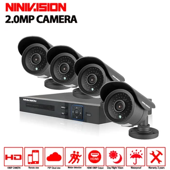Domov kamerovým systémom 4channel HD AHD HDMI DVR auta 1080P Video dohľad 2.0 MP Bezpečnostné cctv Kamier 3000TVL Systém
