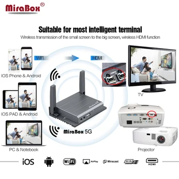 Domov Mirabox 5G Podporu Youtube 720P Pre iOS10 A Android Mirrorlink Políčko Auto Mirabox S HDMI A CVBS