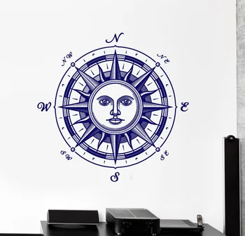 Domov Spálne Dekorácie, Nálepky Kompas Stenu Kotúča Slnka Stredoveku v Pohode Moderné Samolepky na Stenu Odnímateľné Steny Výzdoba nástenná maľba ZB037