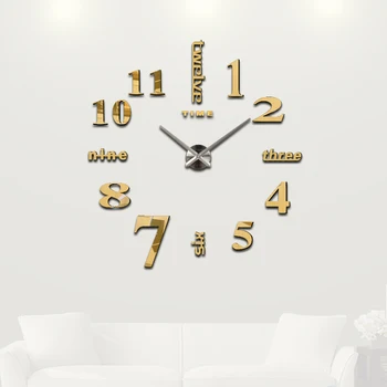 Domáce dekorácie Quartz veľké nástenné hodiny moderný dizajn, 3D DIY veľké dekoratívne nástenné hodiny pozerať na stene jedinečný darček Väčšinu Cenu