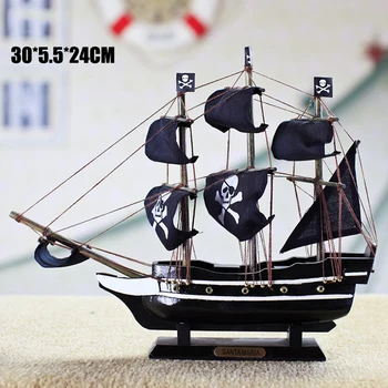 Domáce Dekorácie, Stredomorské Štýlu Caribbean Pirate Black Pearl Loď Model Darček K Narodeninám Štýle Stredomoria Stôl Ornament A01