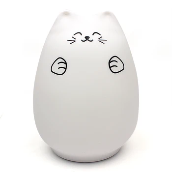 Domáce Dekorácie USB Nabíjateľné Vianočný Darček Citlivé Ťuknite na položku Control Silikónové Cute Cat Nočné Svetlo Multicolor Creative