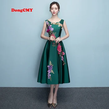 DongCMY 2018 nové módne obväz média strana krajky-up prom šaty