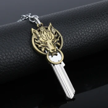 Dongsheng Anime Final Fantasy kľúčenky Zbrane Kovové Cosplay Model Matel Vlk Hlavu kláves s Logom Príslušenstvo Keyring Llaveros -50
