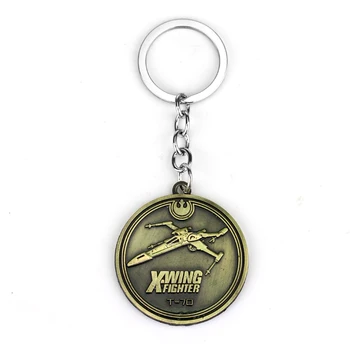 Dongsheng Film Šperky star wars keyrings okrúhle mince X-wing fighter metal keychains krúžok na darček pre mužov -50